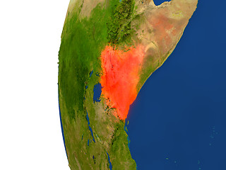 Image showing Kenya on globe