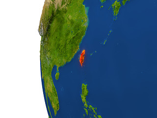 Image showing Taiwan on globe