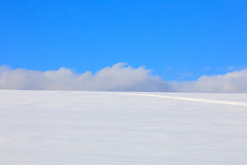 Image showing Simple winter background with blue sky