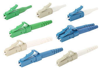 Image showing LC fiber optic connectors isolated