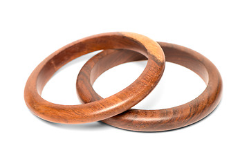 Image showing Wooden bracelets on white