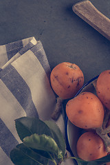 Image showing loquats on kitchen counter