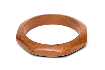 Image showing Wooden bracelet on white