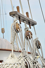 Image showing Vintage sailboat detail