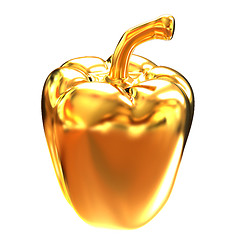 Image showing Gold bulgarian pepper. 3d illustration