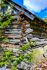 Image showing An old building of an old notched seals in beautiful natural sur