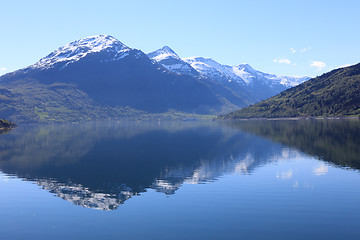 Image showing A wonderful beautiful spring day in Loen in Sogn with green tree