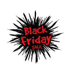 Image showing Black Friday in the form of a star drawn in the explosion in the background