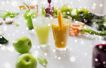 Image showing glasses with different fruit or vegetable juices