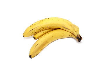 Image showing Ripe yellow bananas on white background