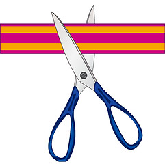 Image showing Scissors cut tape