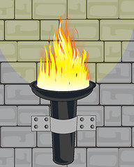 Image showing Torchlight on wall