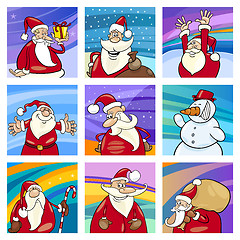 Image showing Christmas Santa cards set