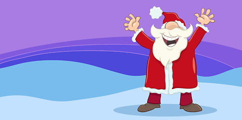 Image showing greeting card with happy santa