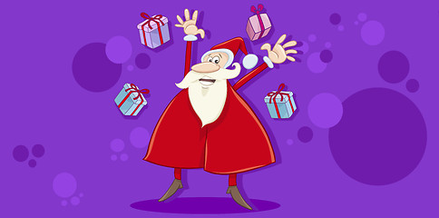 Image showing xmas card with happy santa
