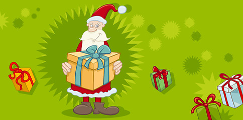 Image showing xmas greeting card with santa