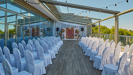 Image showing Arch for the wedding ceremony.