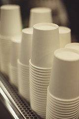 Image showing Stacked paper cups