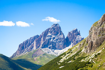 Image showing Blue sky on Dolomiti Mountains in Italy