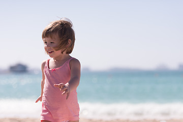 Image showing little cute girl at beach