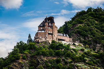 Image showing An old castle in the hillside on the Rhine