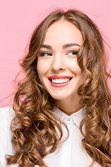 Image showing The young woman\'s portrait with happy emotions