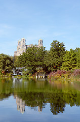 Image showing Turtle Pond, Central Park, on a sunny autumn day