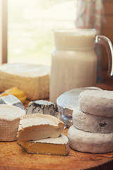 Image showing Set of different cheese