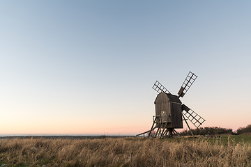 Image showing Old wooden windmill