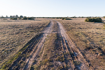 Image showing Country road in a barren landscape