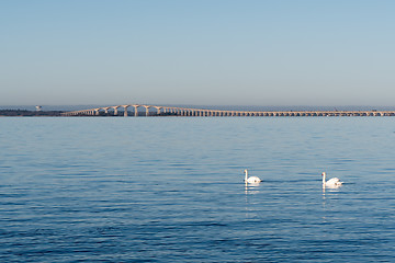 Image showing Peaceful view at the Oland Bridge in Sweden