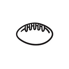 Image showing Rugby football ball sketch icon.