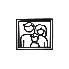 Image showing Family photo sketch icon.