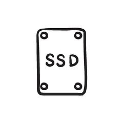 Image showing Solid state drive sketch icon.
