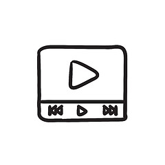 Image showing Video player sketch icon.
