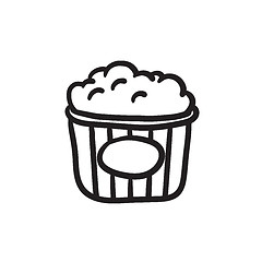 Image showing Popcorn sketch icon.