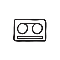 Image showing Cassette tape sketch icon.