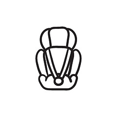 Image showing Baby car seat sketch icon.