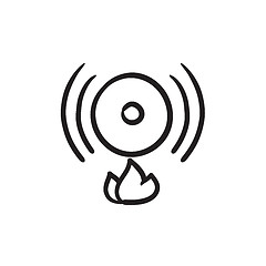 Image showing Fire alarm sketch icon.