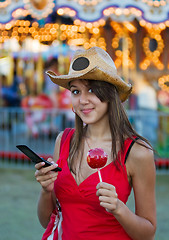 Image showing Candy apple girl
