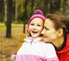 Image showing portrait of happy family mother with daughter in park