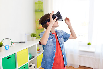 Image showing boy in virtual reality headset or 3d glasses