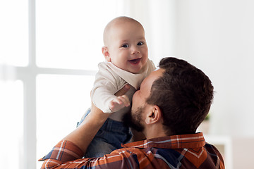 Image showing happy little baby boy with father