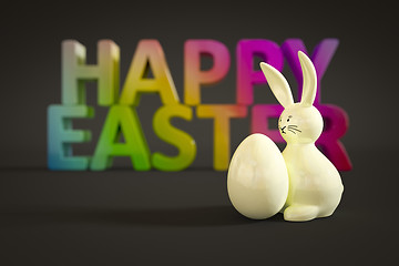 Image showing white easter bunny figure