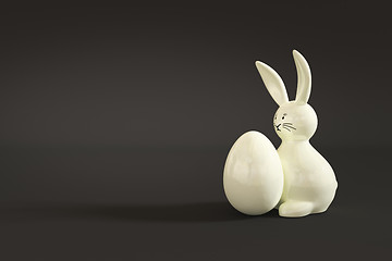 Image showing white easter bunny figure