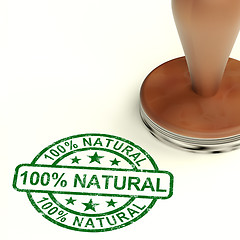 Image showing One Hundred Percent Natural Stamp Shows Pure Genuine Product