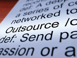 Image showing Outsource Definition Closeup Showing Subcontracting