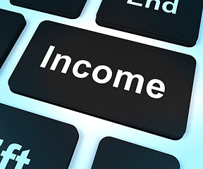 Image showing Income Computer Key Showing Earnings And Revenue
