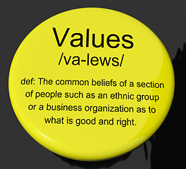 Image showing Values Definition Button Showing Principles Virtue And Morality