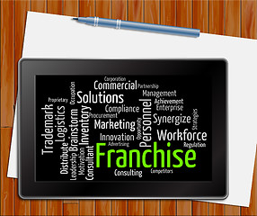 Image showing Franchise Word Means Prerogative Wordclouds And Words Tablet